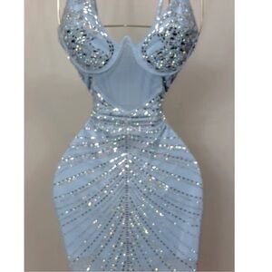 Elegant Blue Sequin Dress